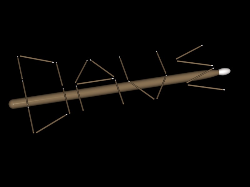 3D drumstick Dave logo.